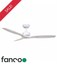 Fanco Wynd 3 Blade 54" DC Ceiling Fan with Remote Control in White with White Wash Blades